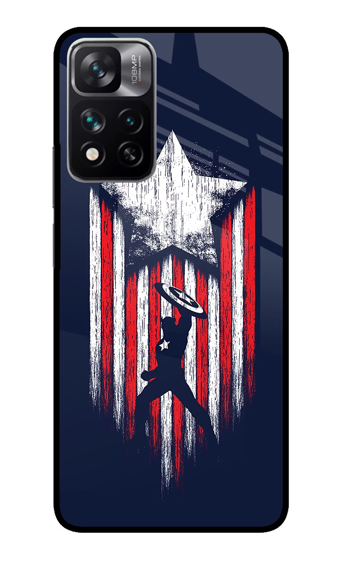 Captain America Marvel Art Redmi Note 13 Pro 5G Glass Case Back Cover by Casekaro