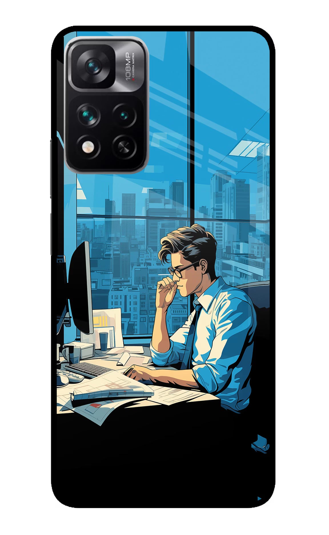 Focused Hustler (AI Generated) Redmi Note 13 Pro 5G Glass Case Back Cover by Casekaro