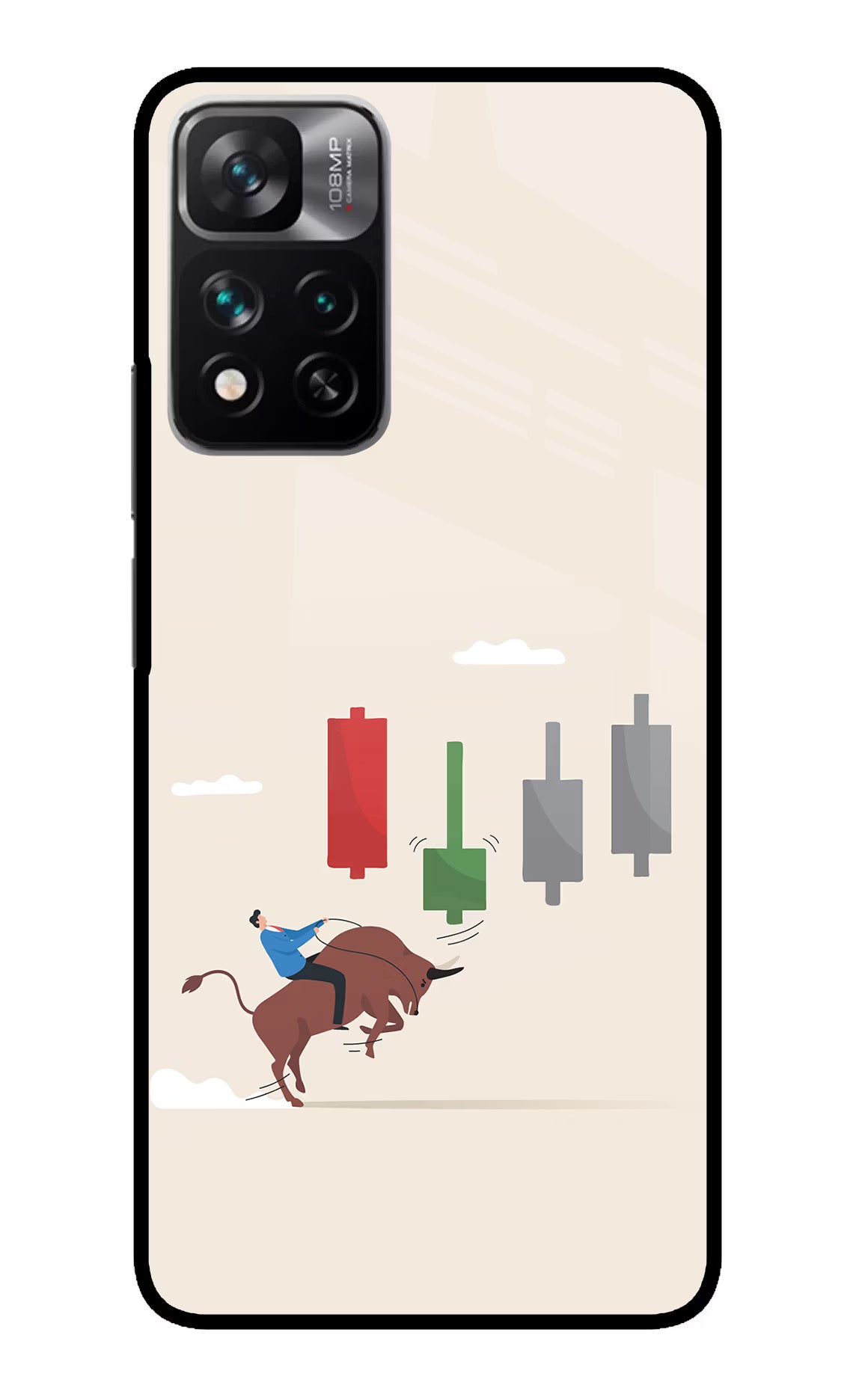 Bull Trading Momentum Redmi Note 13 Pro 5G Glass Case Back Cover by Casekaro