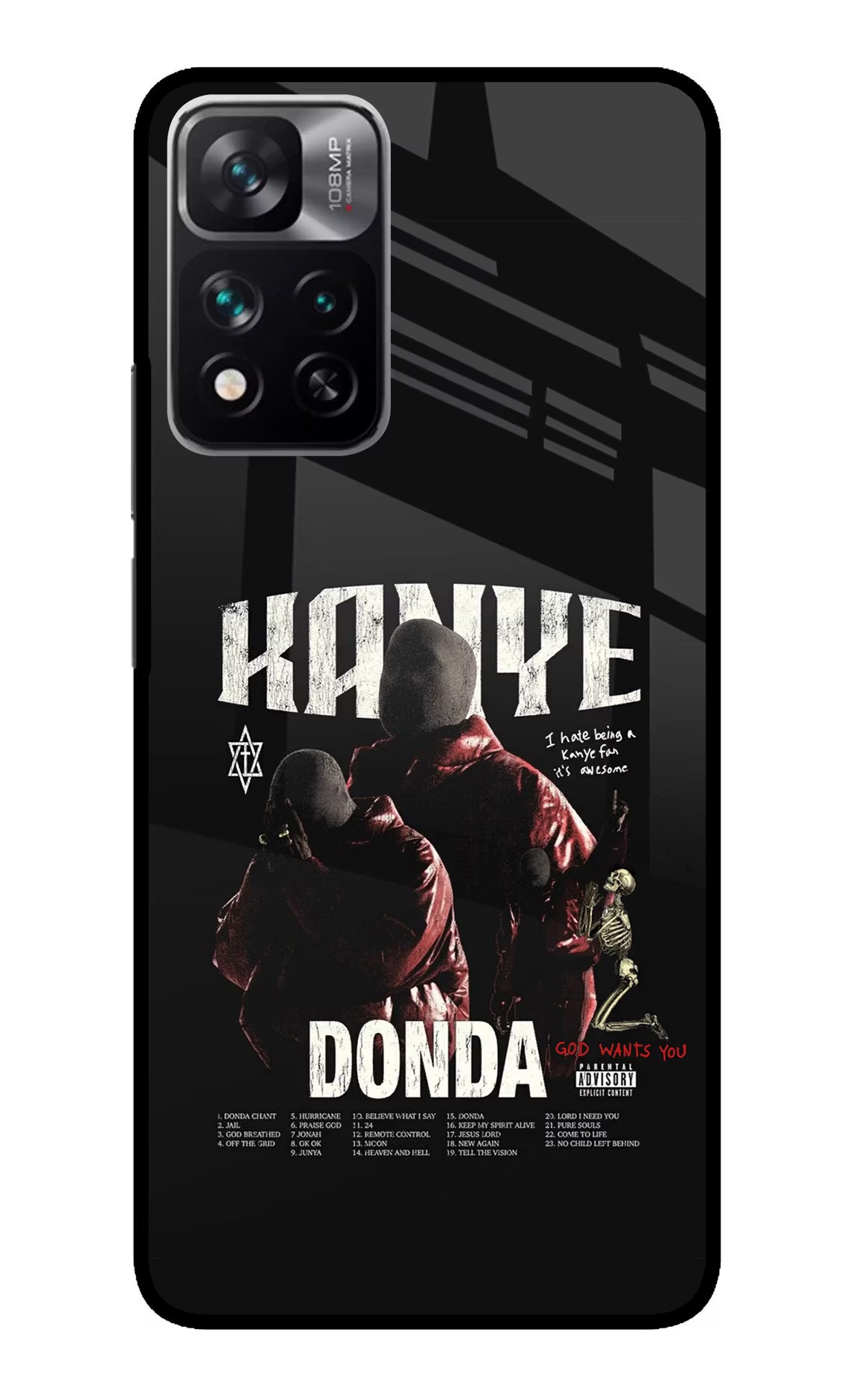 Donda Kanye West Redmi Note 13 Pro 5G Glass Case Back Cover by Casekaro
