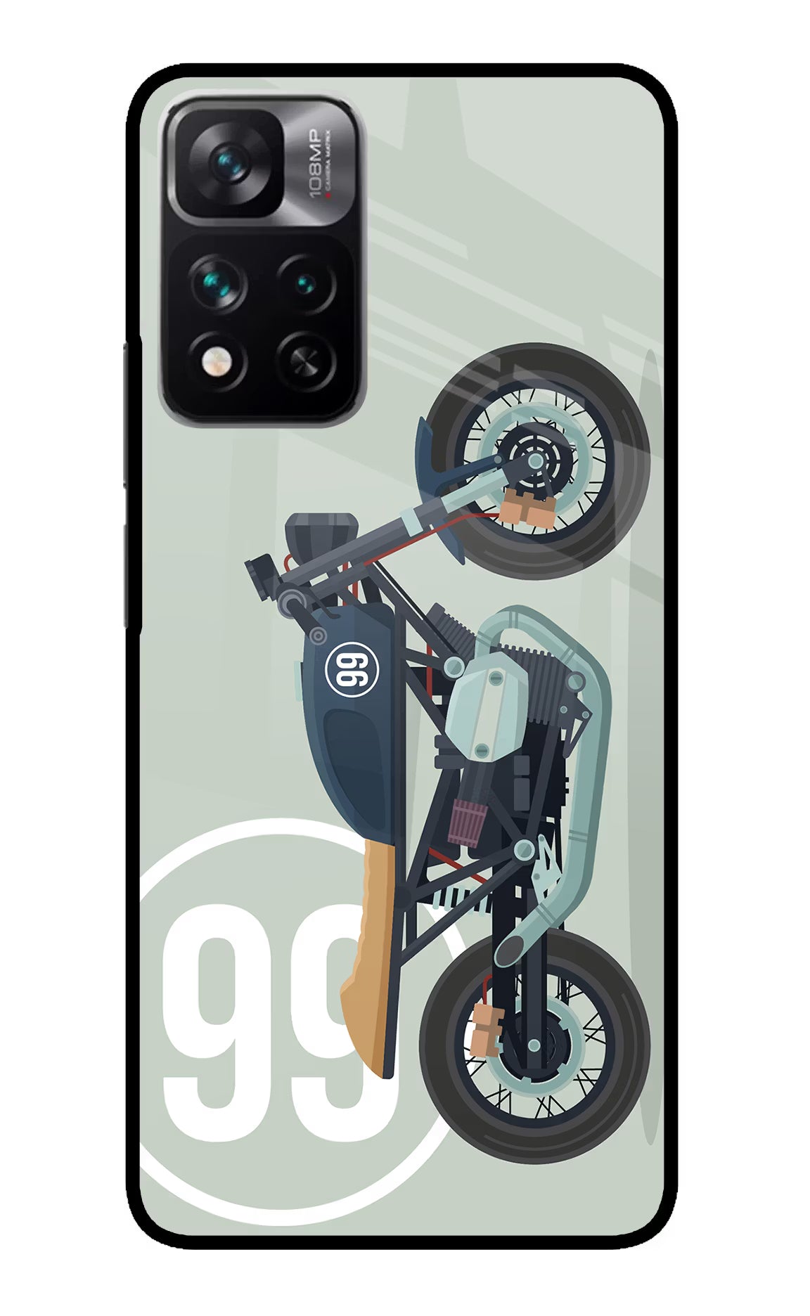 Classic Cafe Racer 99 Redmi Note 13 Pro 5G Glass Case Back Cover by Casekaro