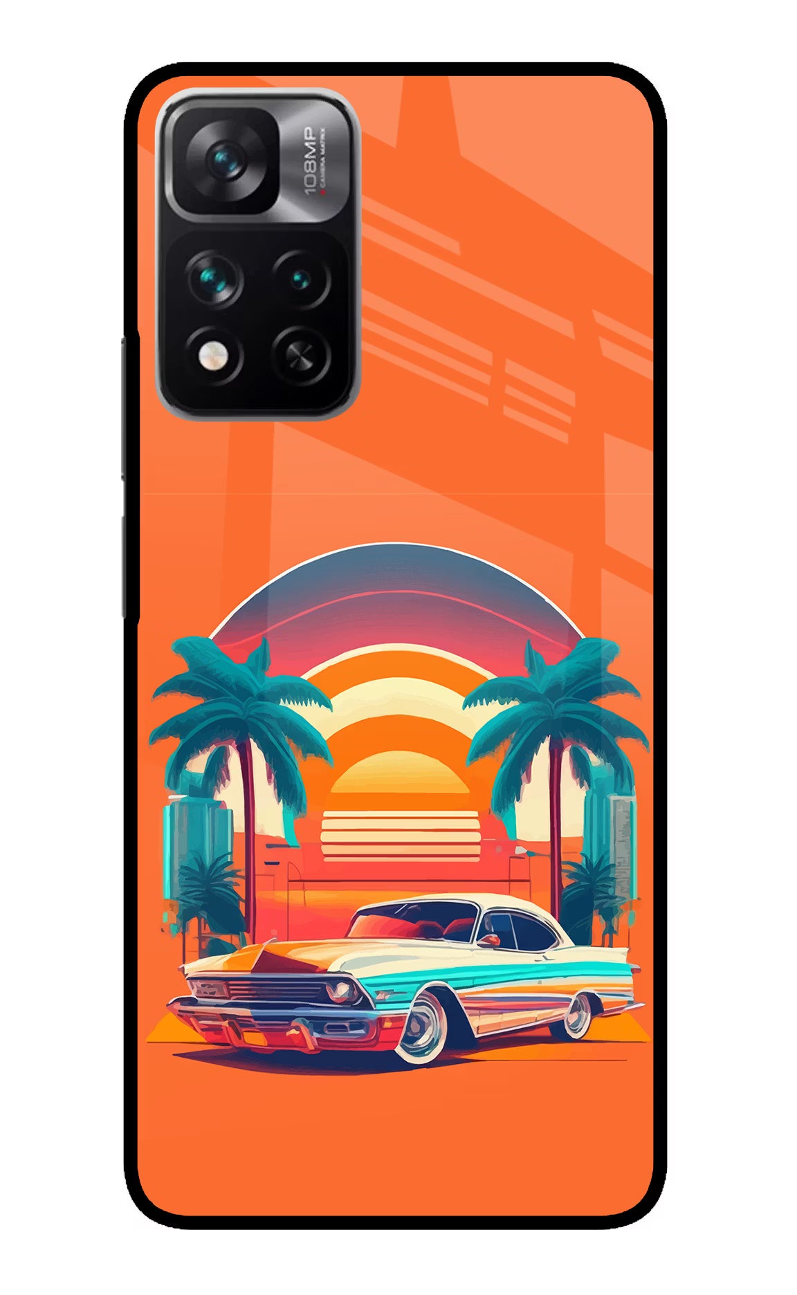 Palm Drive 80s Redmi Note 13 Pro 5G Glass Case Back Cover by Casekaro