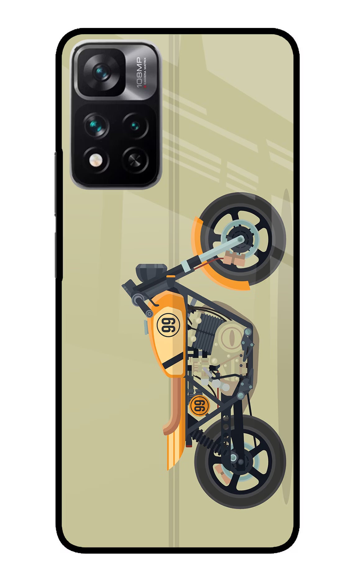 Vertical Speedster Redmi Note 13 Pro 5G Glass Case Back Cover by Casekaro