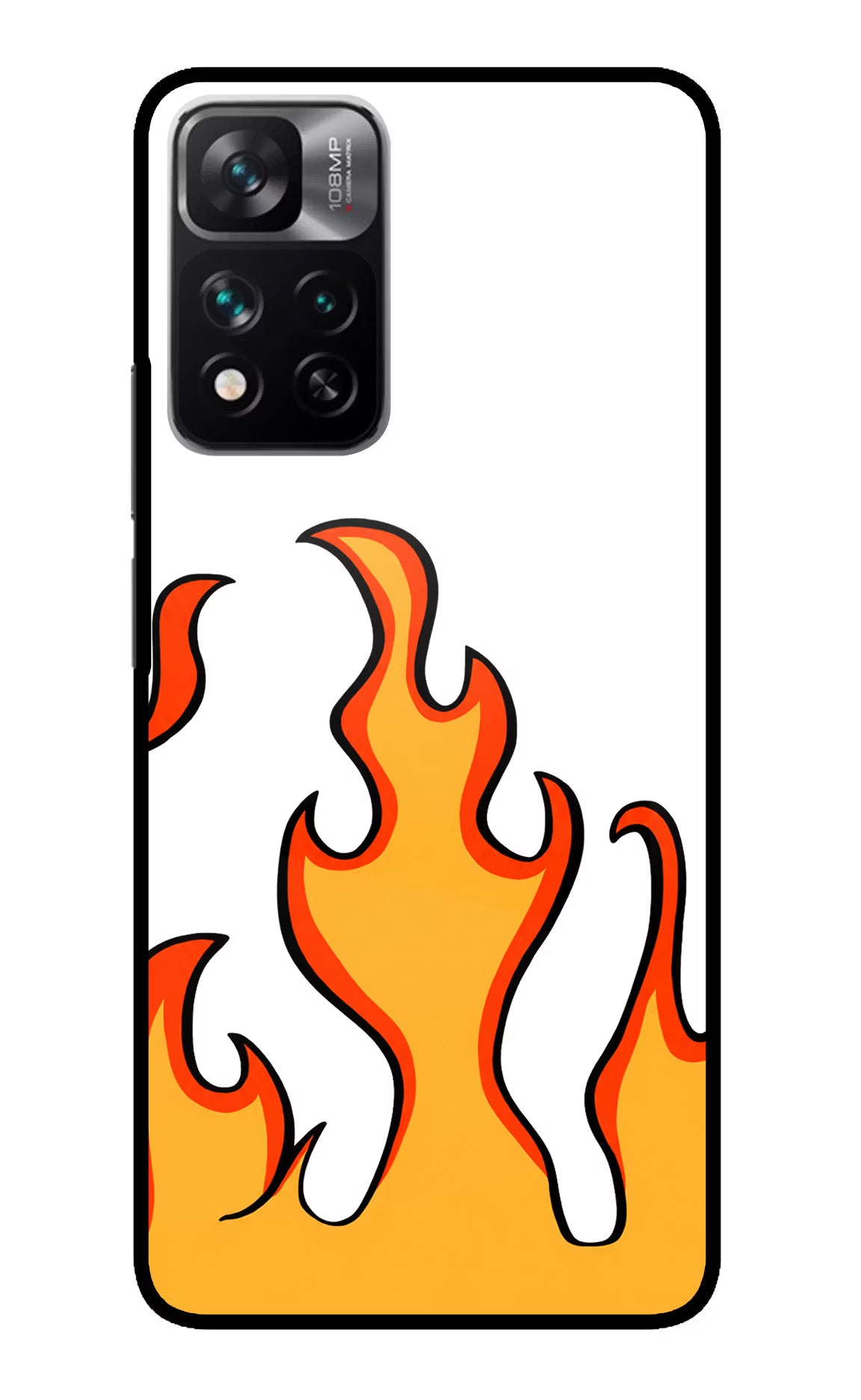 Fired Up – White Redmi Note 13 Pro 5G Glass Case Back Cover by Casekaro