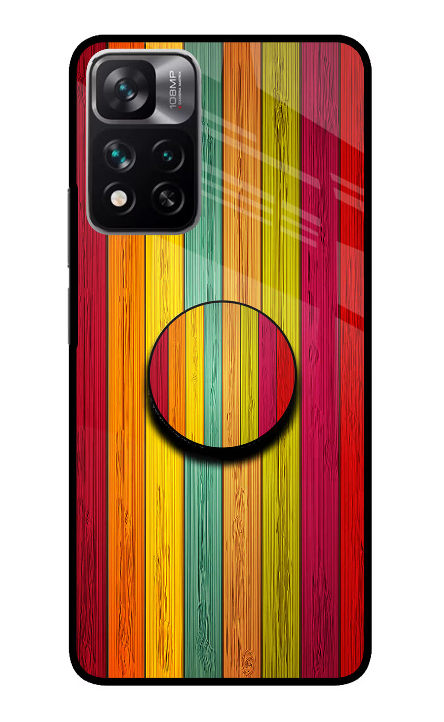 Multicolor Wooden Redmi Note 13 Pro 5G Pop Case, Metal case