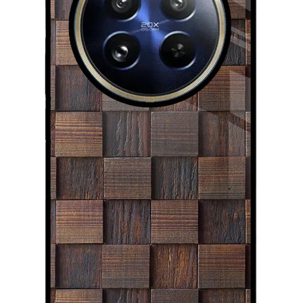 Wooden Cube Design Realme 12 Pro 5G/12 Pro+ 5G Glass Case