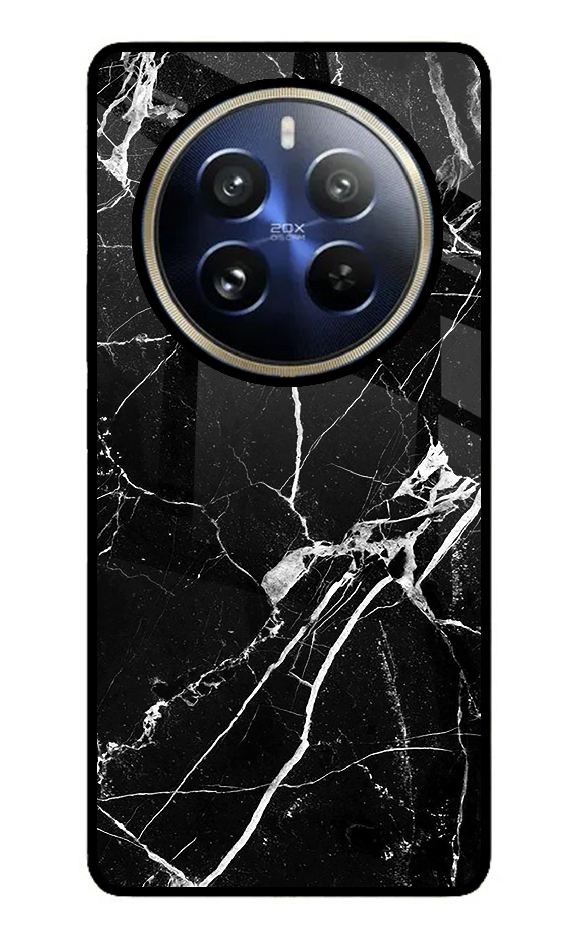 Black Marble Pattern Realme 12 Pro 5G/12 Pro+ 5G Glass Case