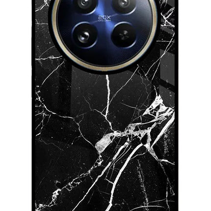 Black Marble Pattern Realme 12 Pro 5G/12 Pro+ 5G Glass Case