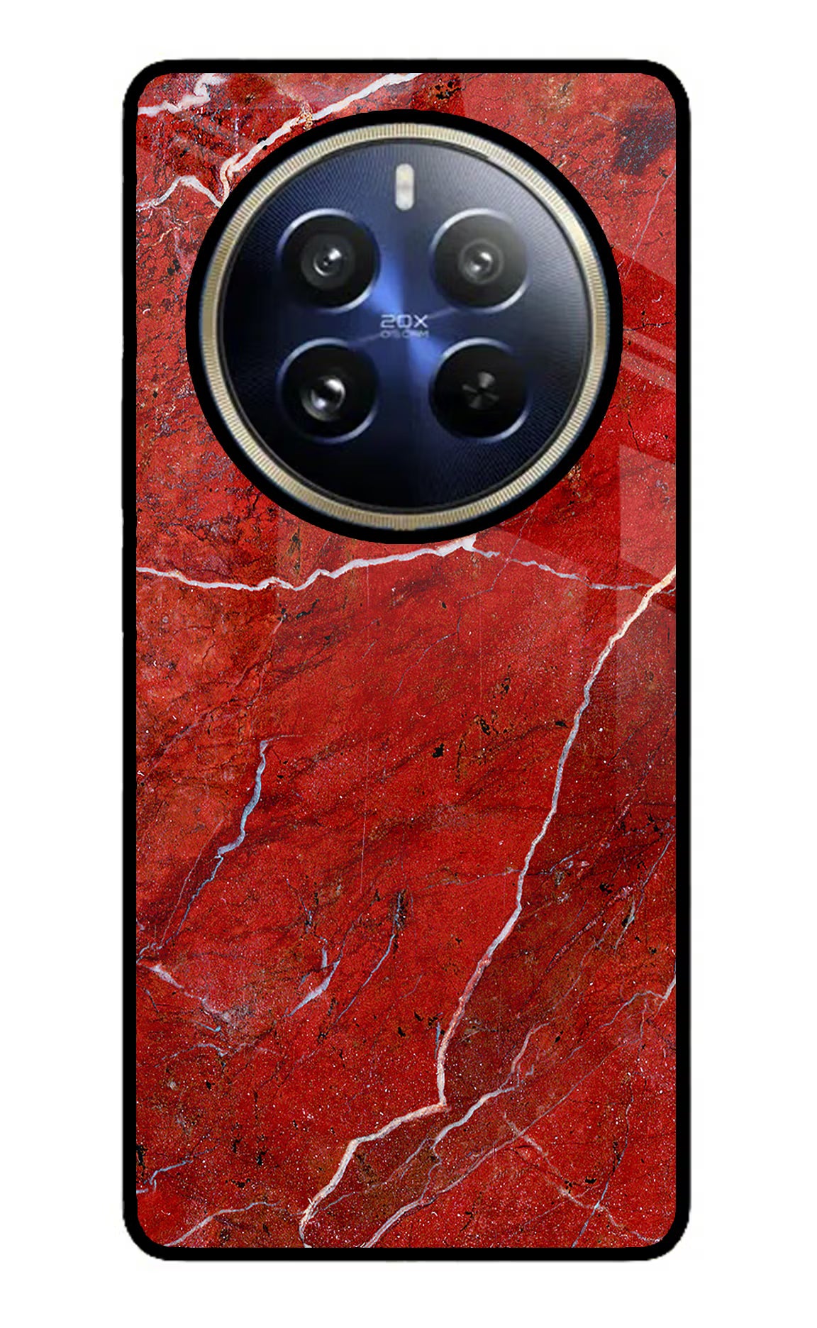 Red Marble Design Realme 12 Pro 5G/12 Pro+ 5G Glass Case Back Cover by Casekaro