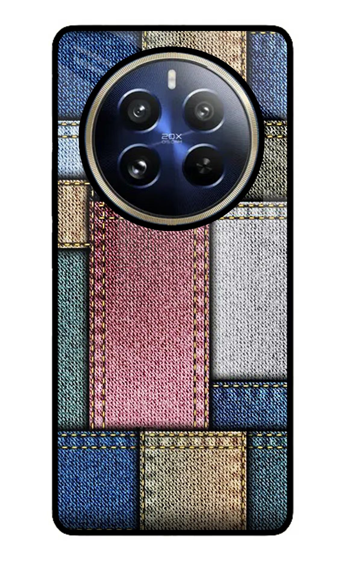 Multicolor Jeans Realme 12 Pro 5G/12 Pro+ 5G Glass Case Back Cover by Casekaro