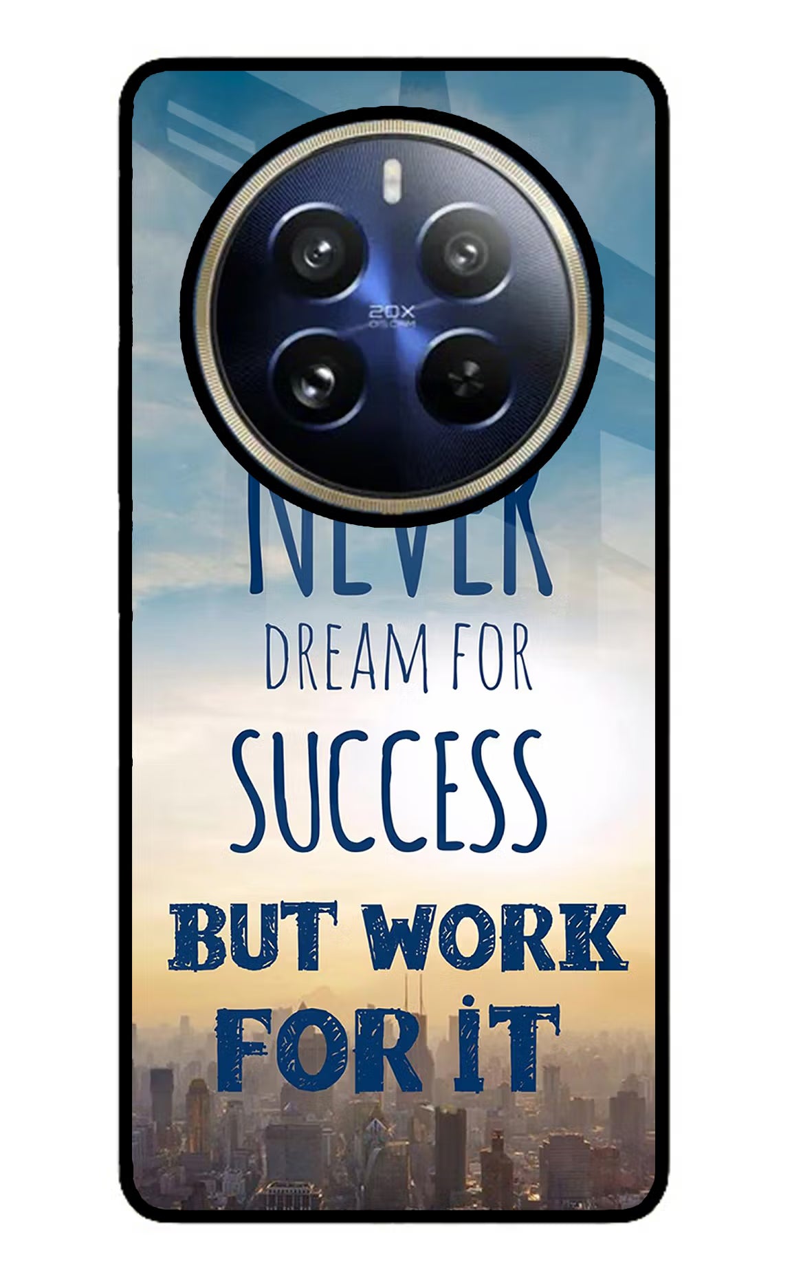 Never Dream For Success But Work For It Realme 12 Pro 5G/12 Pro+ 5G Glass Case Back Cover by Casekaro