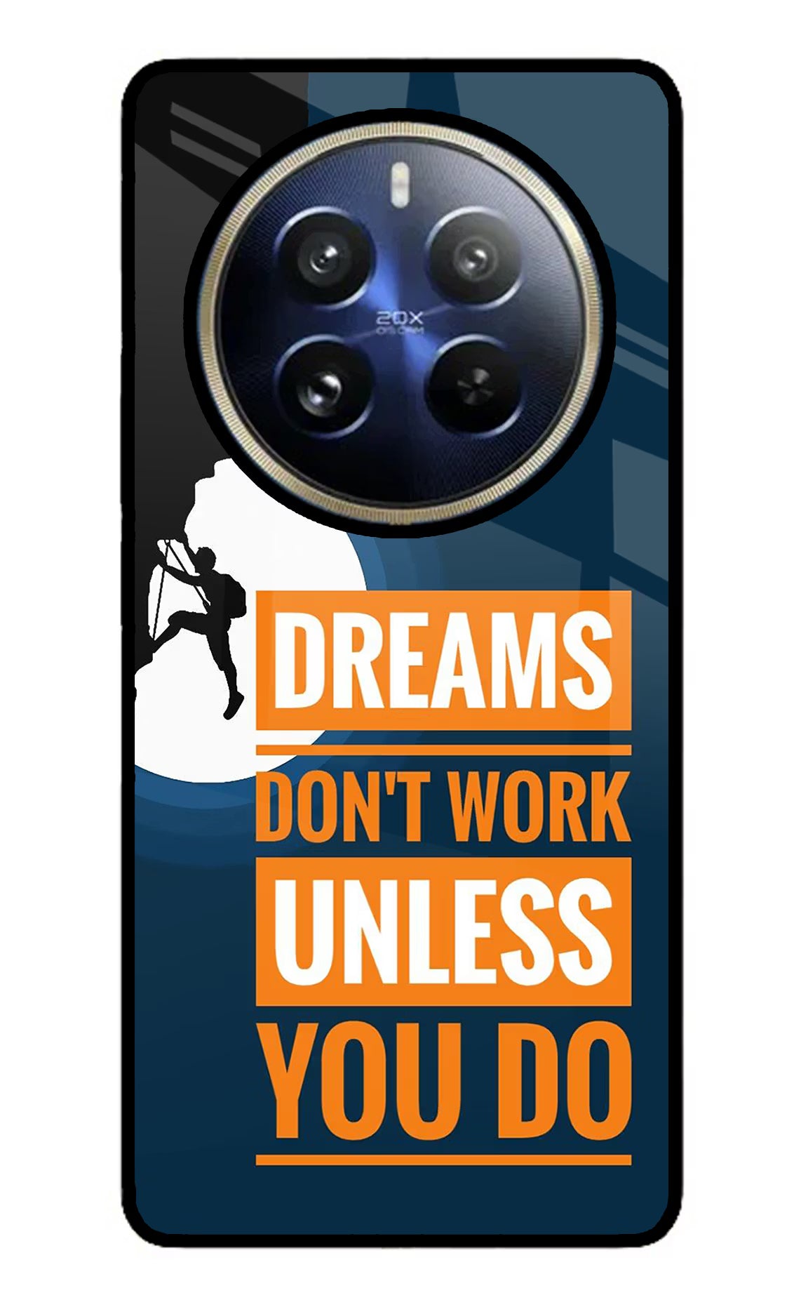 Dreams Don’T Work Unless You Do Realme 12 Pro 5G/12 Pro+ 5G Glass Case Back Cover by Casekaro