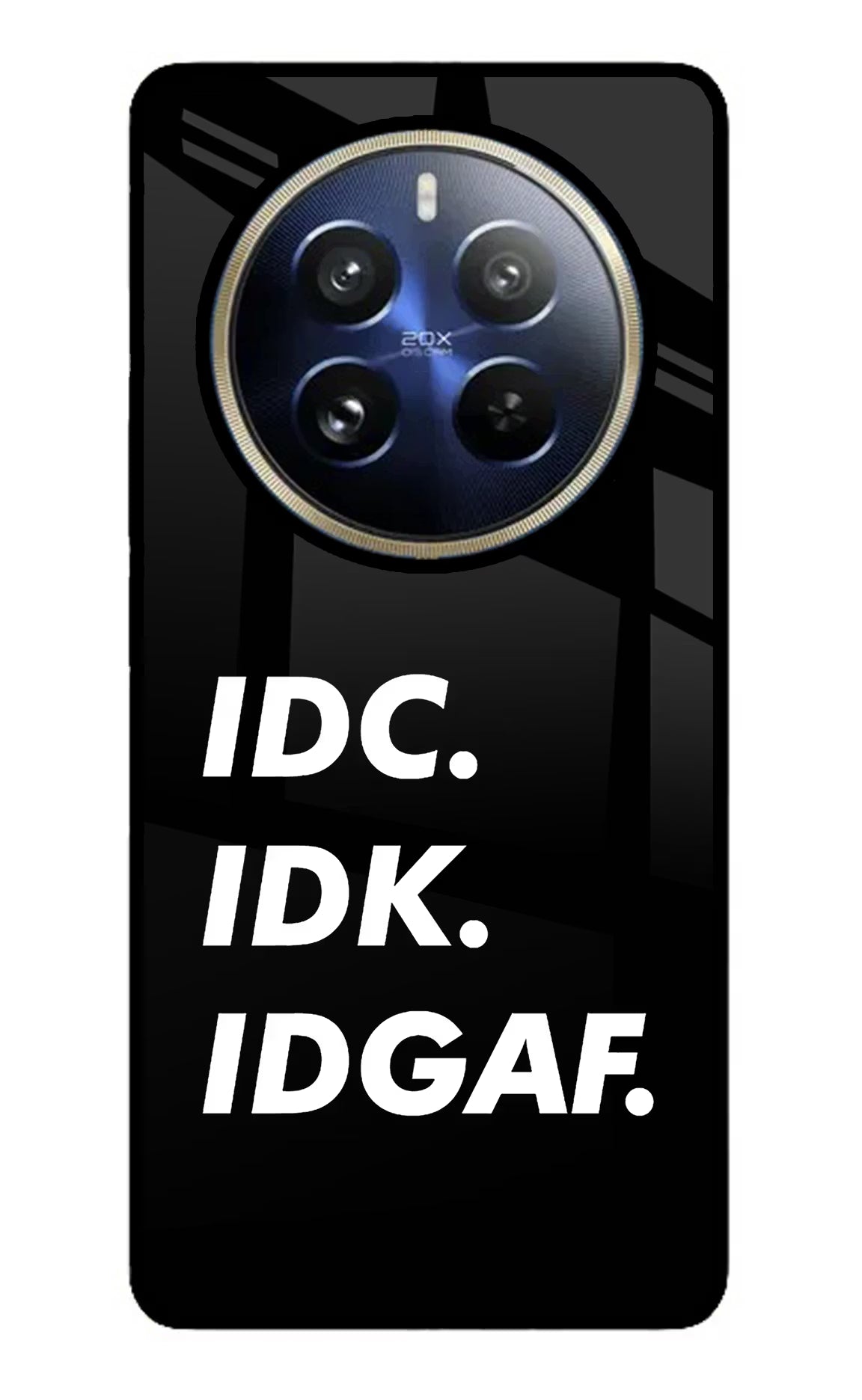 Idc Idk Idgaf Realme 12 Pro 5G/12 Pro+ 5G Glass Case Back Cover by Casekaro