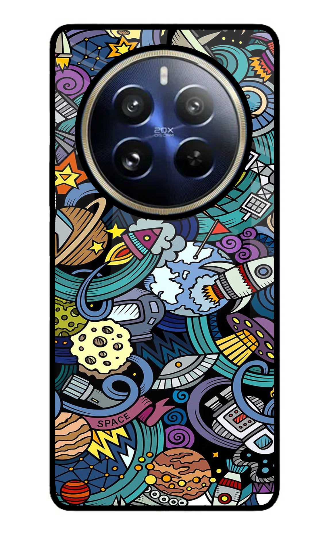 Space Abstract Realme 12 Pro 5G/12 Pro+ 5G Glass Case Back Cover by Casekaro