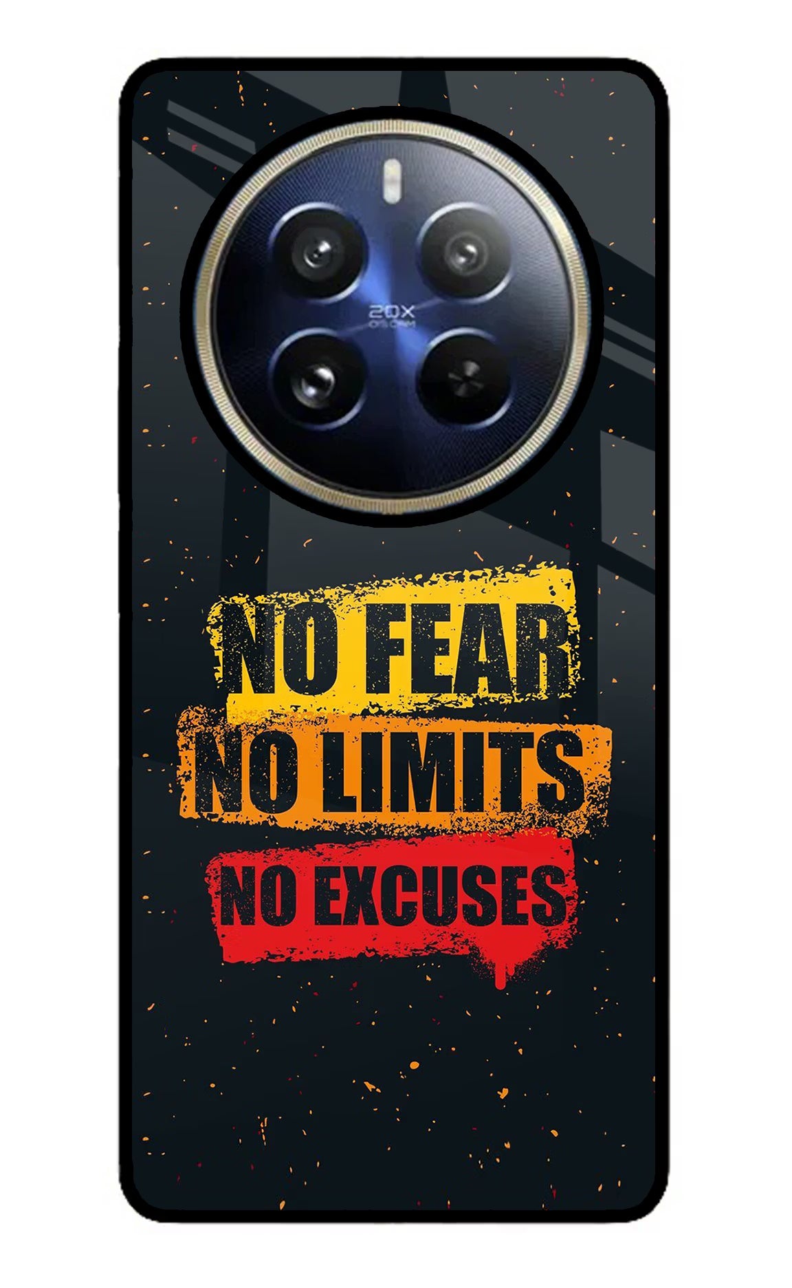 No Fear No Limits No Excuse Realme 12 Pro 5G/12 Pro+ 5G Glass Case Back Cover by Casekaro