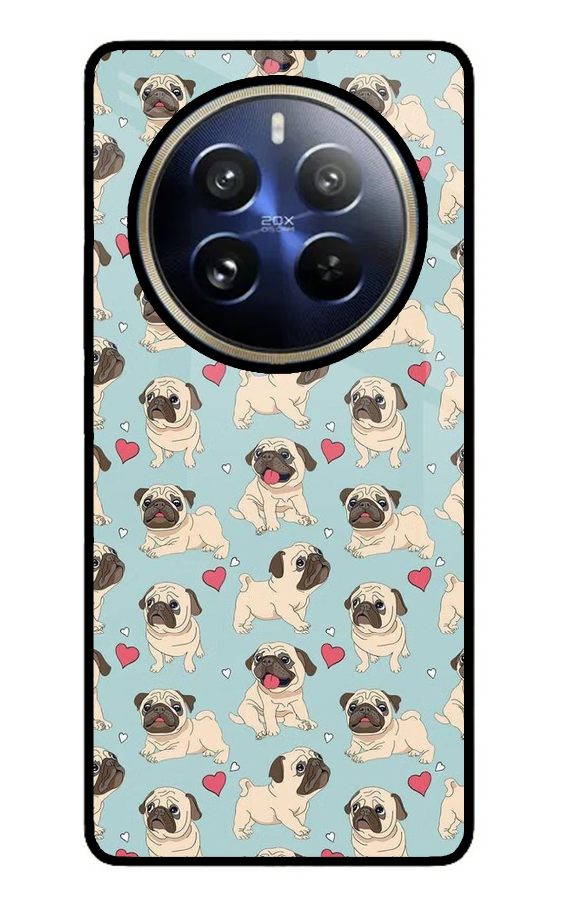 Pug Dog Realme 12 Pro 5G/12 Pro+ 5G Glass Case Back Cover by Casekaro
