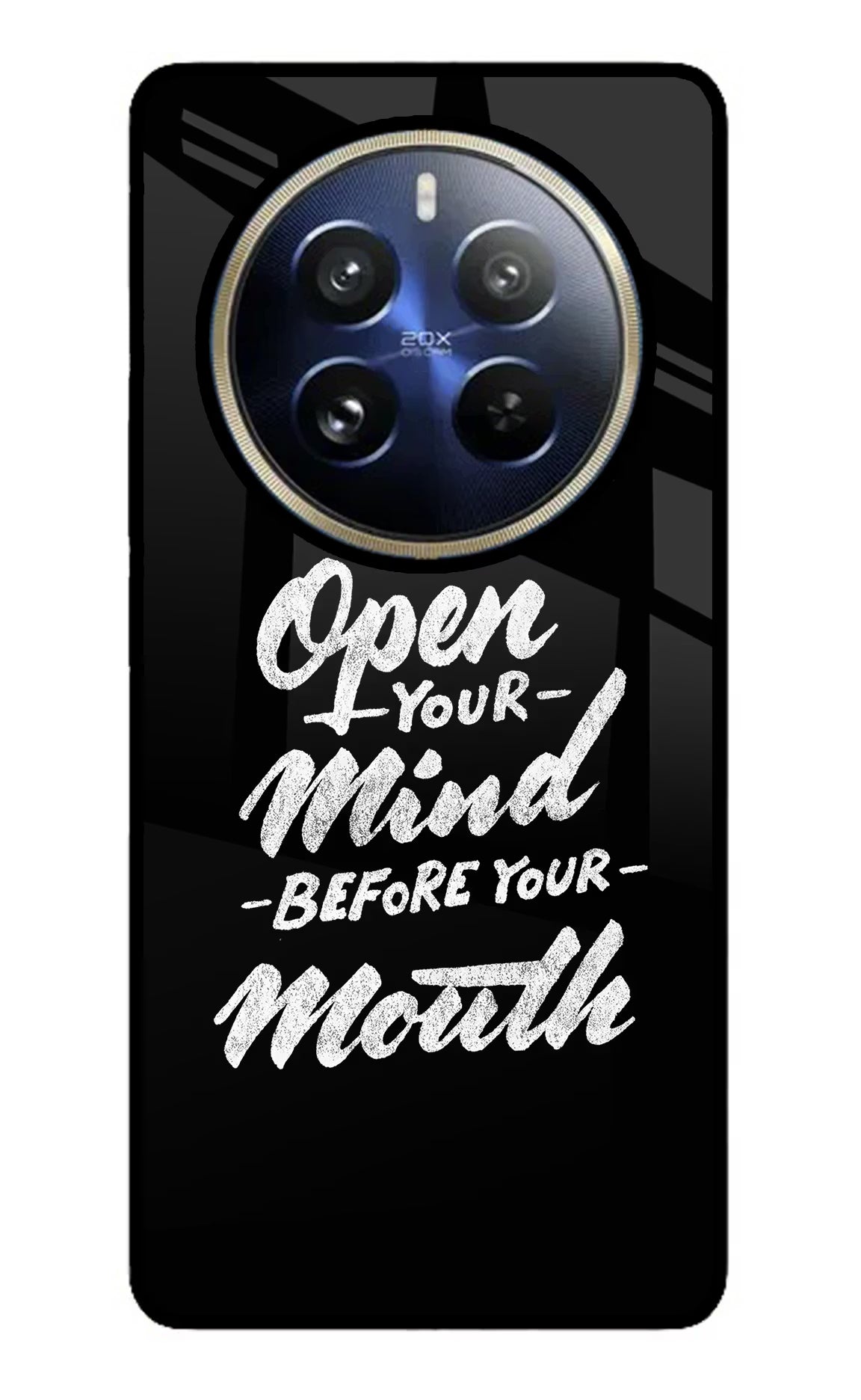 Open Your Mind Before Your Mouth Realme 12 Pro 5G/12 Pro+ 5G Glass Case Back Cover by Casekaro