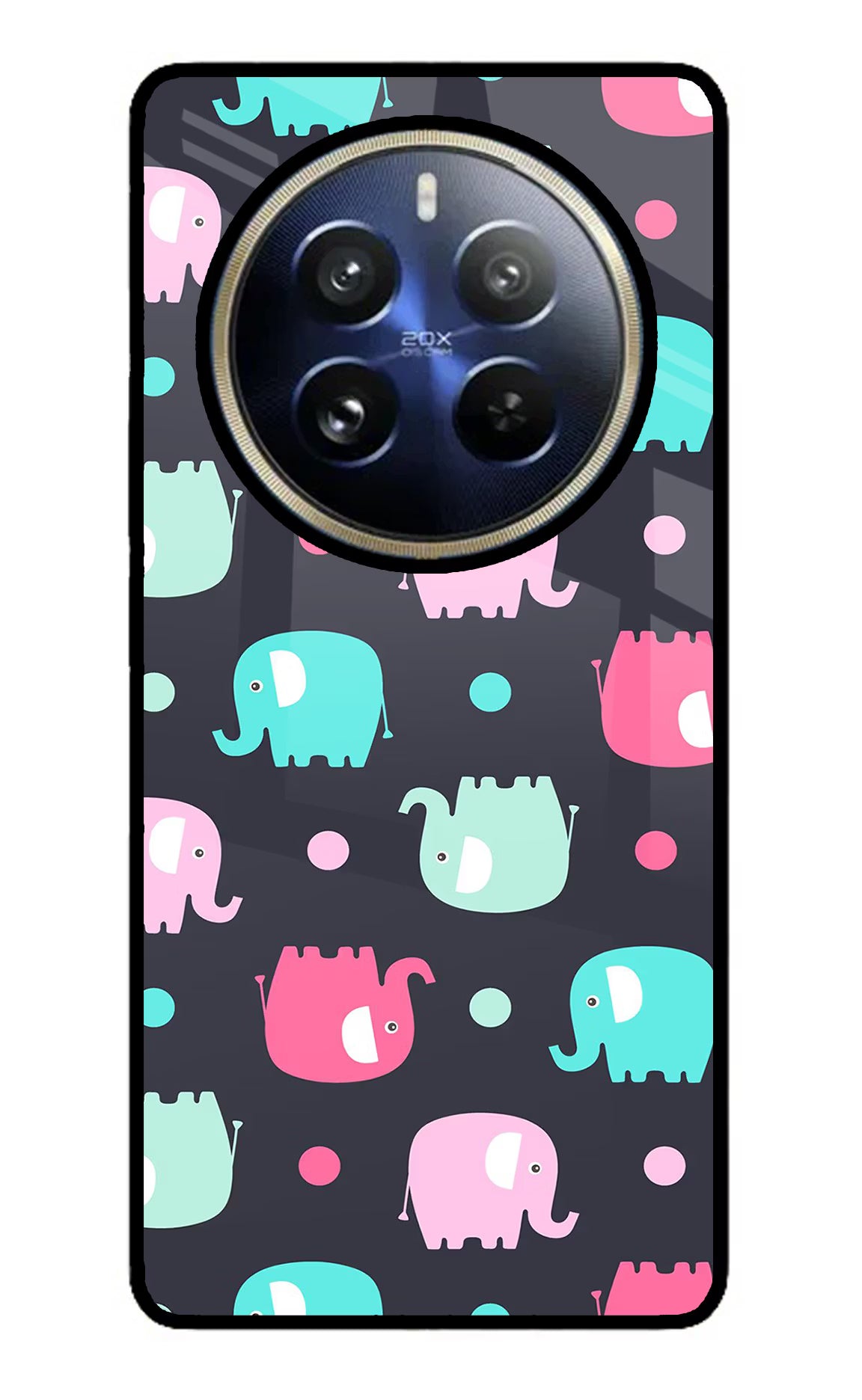 Elephants Realme 12 Pro 5G/12 Pro+ 5G Glass Case Back Cover by Casekaro