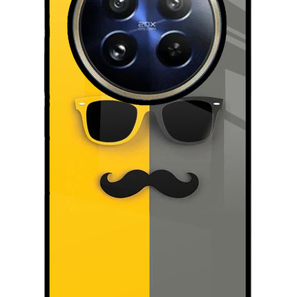 Sunglasses with Mustache Realme 12 Pro 5G/12 Pro+ 5G Glass Case