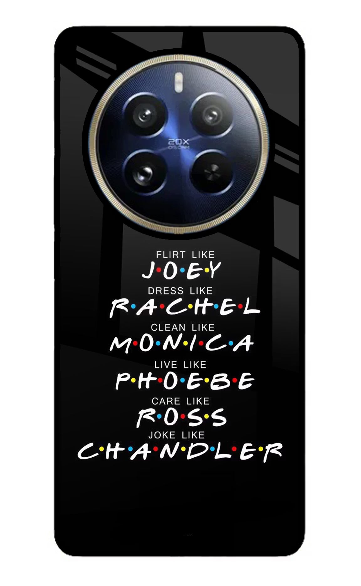 FRIENDS Character Realme 12 Pro 5G/12 Pro+ 5G Glass Case Back Cover by Casekaro