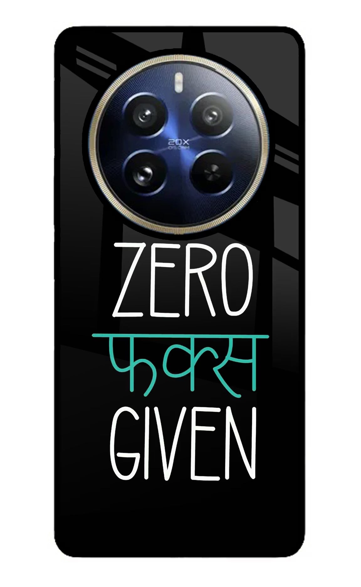 Zero Fucks Given Realme 12 Pro 5G/12 Pro+ 5G Glass Case Back Cover by Casekaro