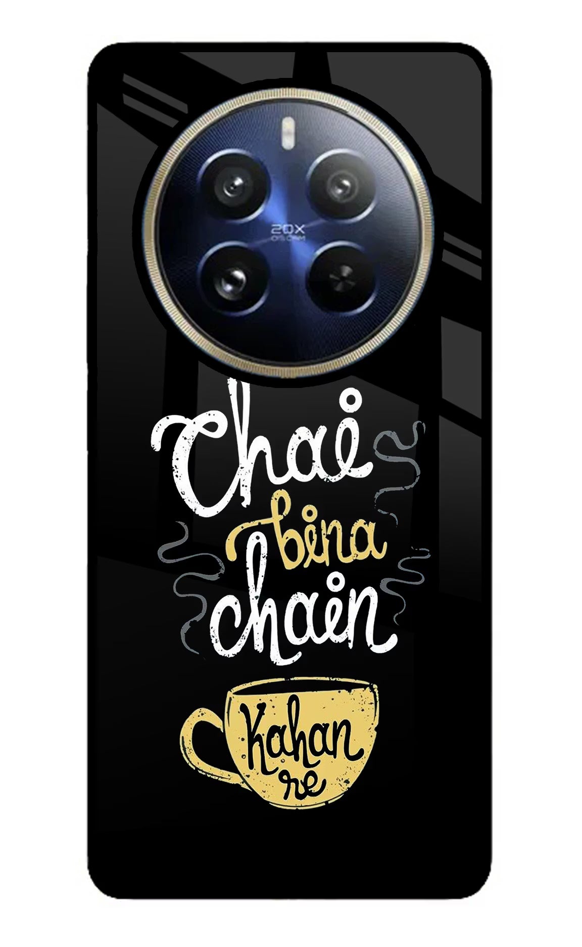 Chai Bina Chain Kaha Re Realme 12 Pro 5G/12 Pro+ 5G Glass Case Back Cover by Casekaro