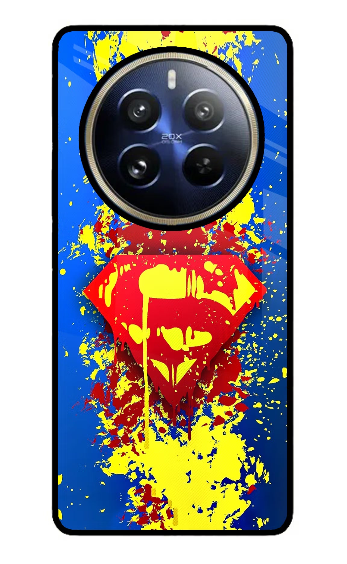 Superman logo Realme 12 Pro 5G/12 Pro+ 5G Glass Case Back Cover by Casekaro