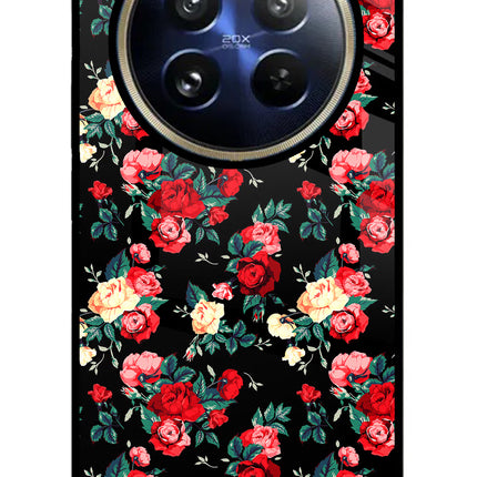 Rose Pattern Realme 12 Pro 5G/12 Pro+ 5G Glass Case
