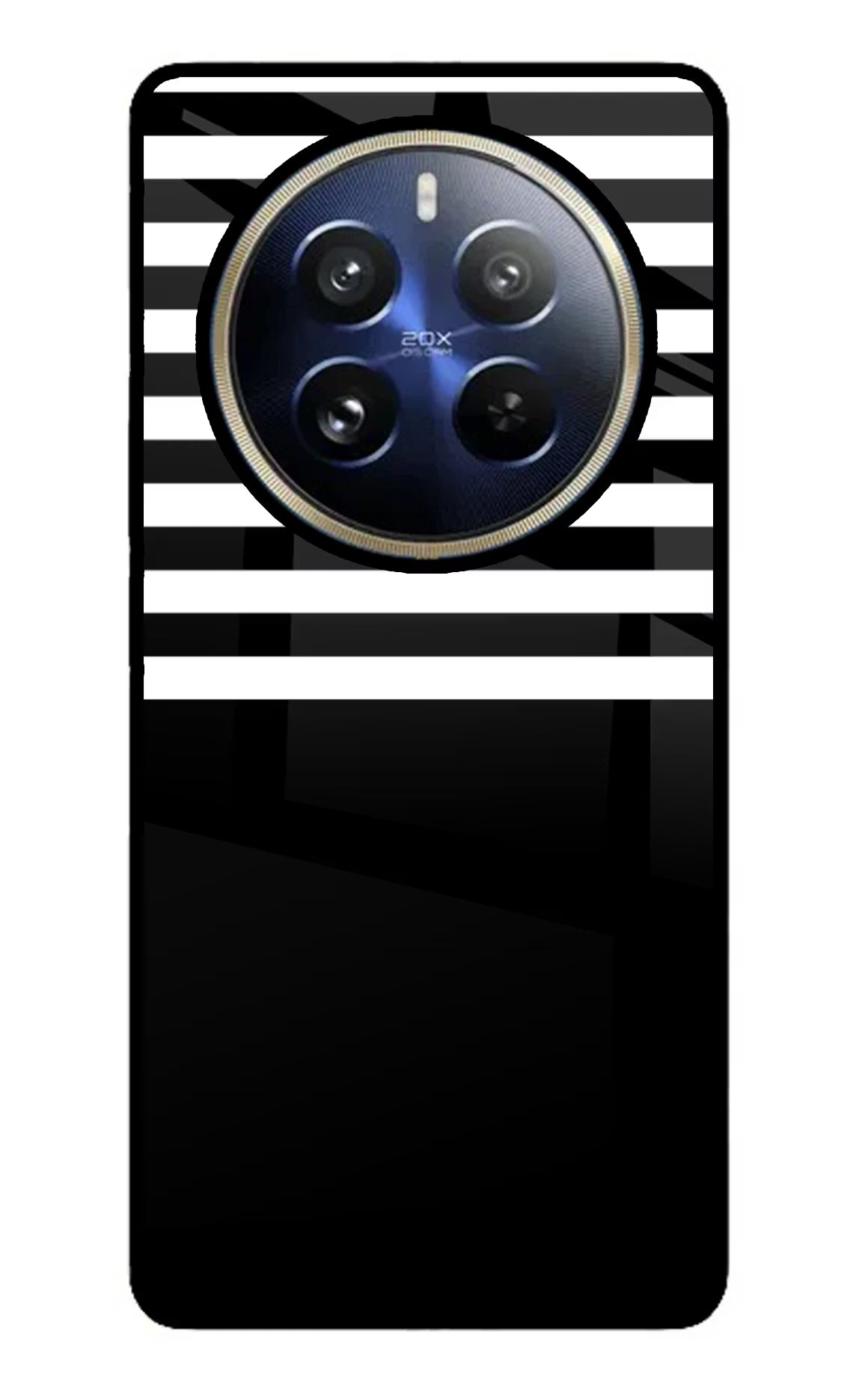 Black and White Print Realme 12 Pro 5G/12 Pro+ 5G Glass Case Back Cover by Casekaro