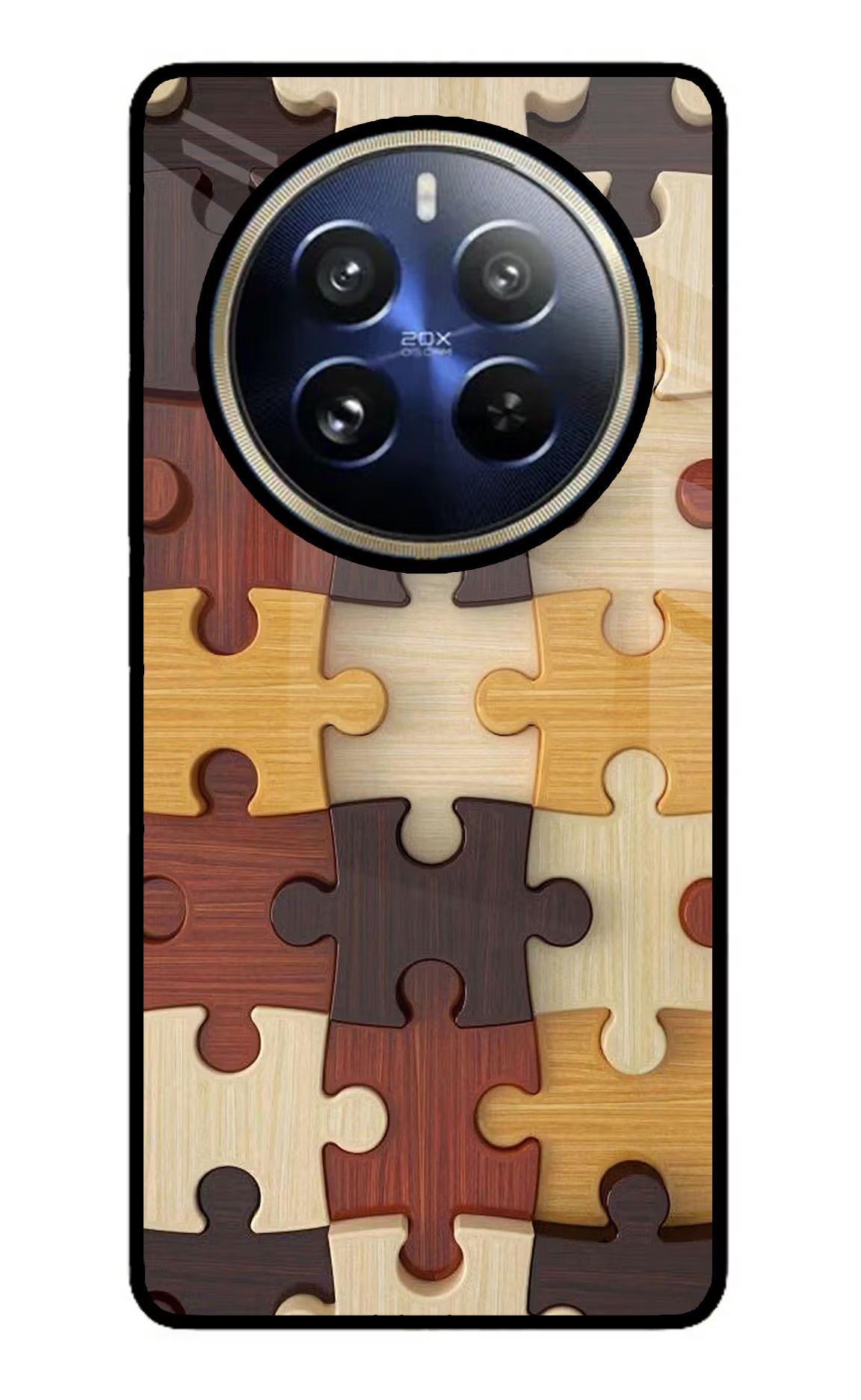 Wooden Puzzle Realme 12 Pro 5G/12 Pro+ 5G Glass Case Back Cover by Casekaro