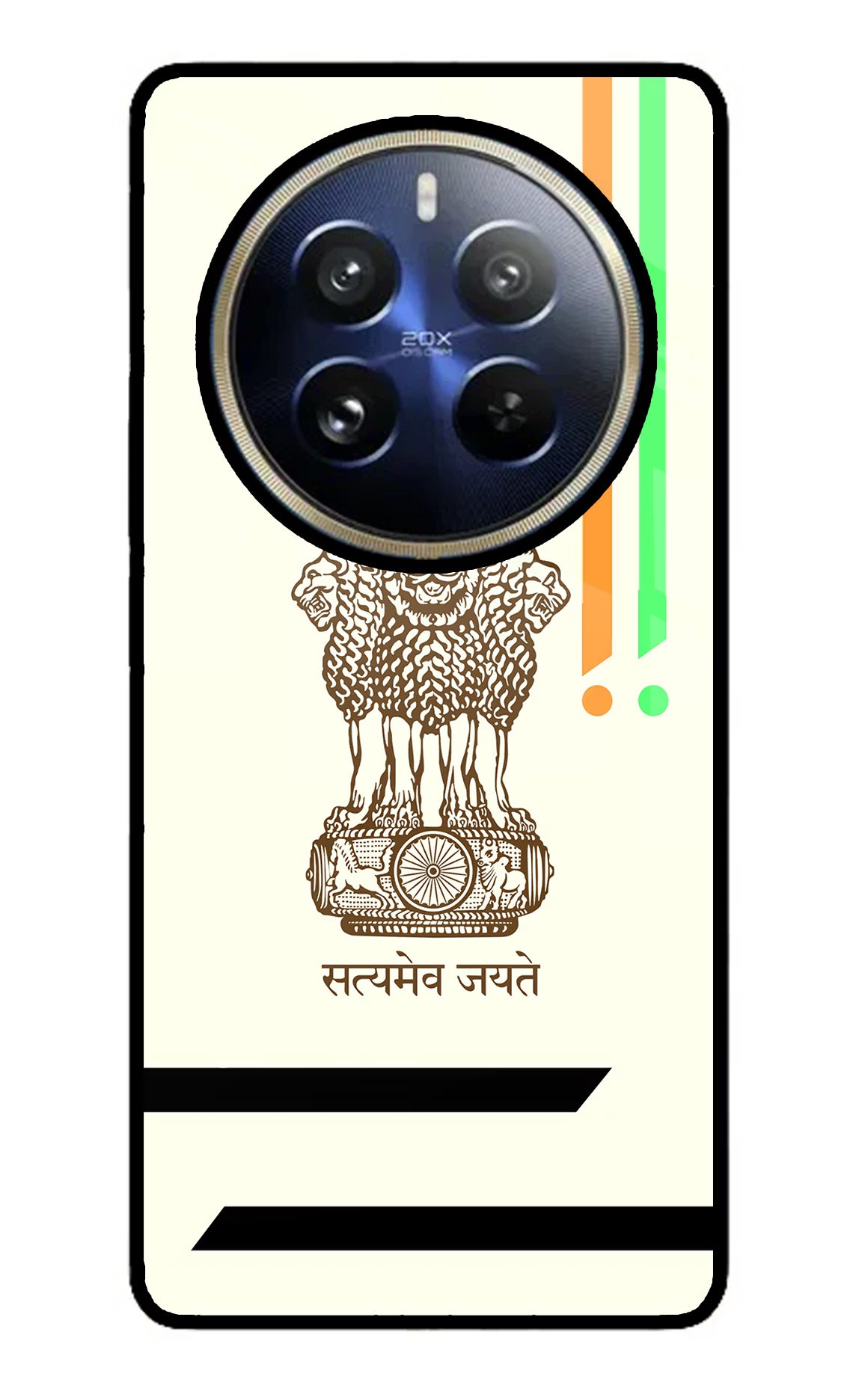 Satyamev Jayate Brown Logo Realme 12 Pro 5G/12 Pro+ 5G Glass Case Back Cover by Casekaro