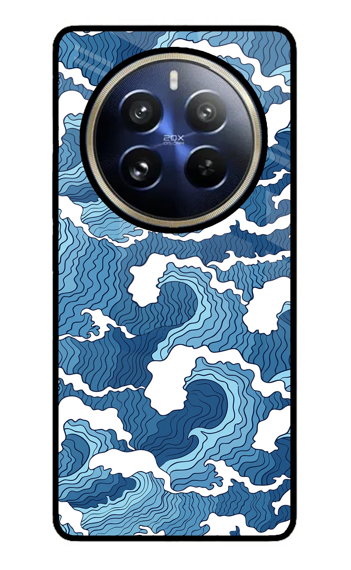 Blue Waves Realme 12 Pro 5G/12 Pro+ 5G Glass Case Back Cover by Casekaro