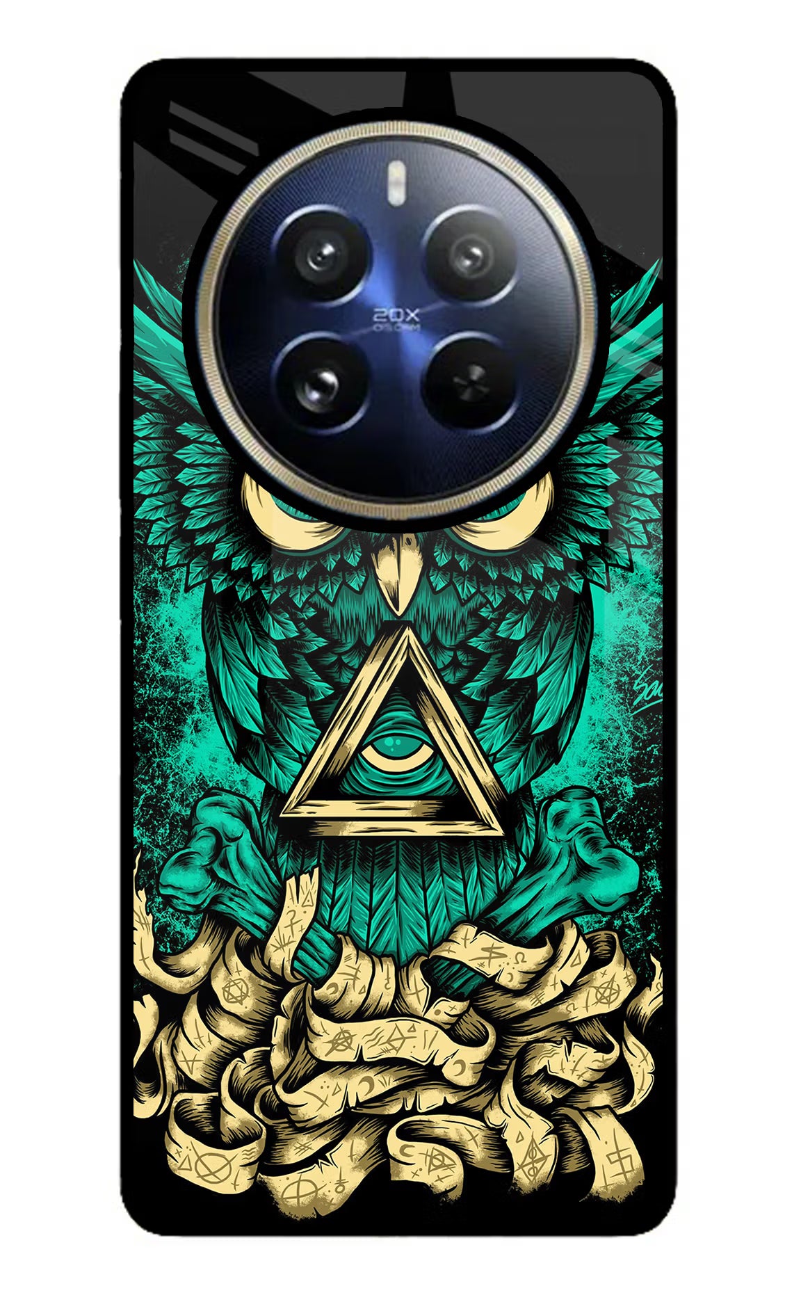 Green Owl Realme 12 Pro 5G/12 Pro+ 5G Glass Case Back Cover by Casekaro