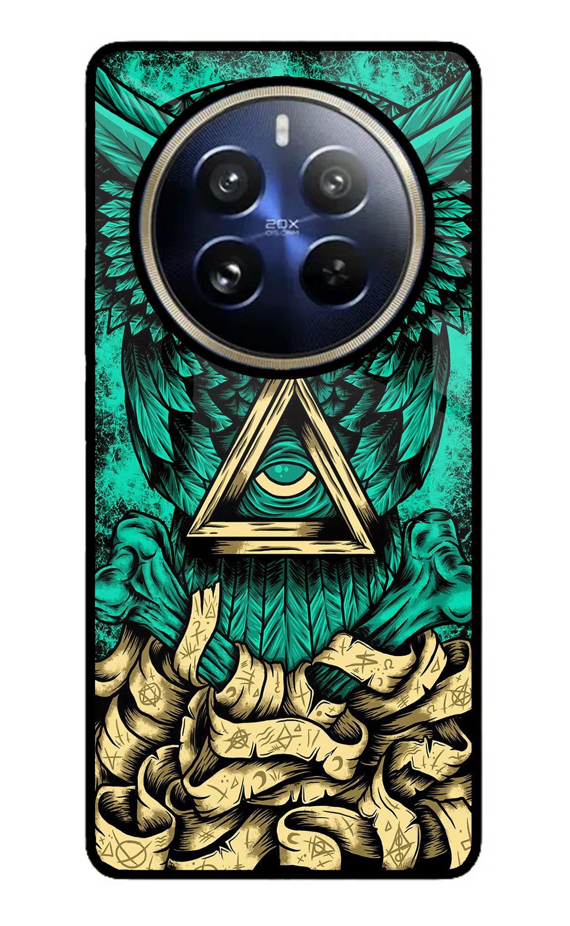 Green Owl Realme 12 Pro 5G/12 Pro+ 5G Glass Case Back Cover by Casekaro