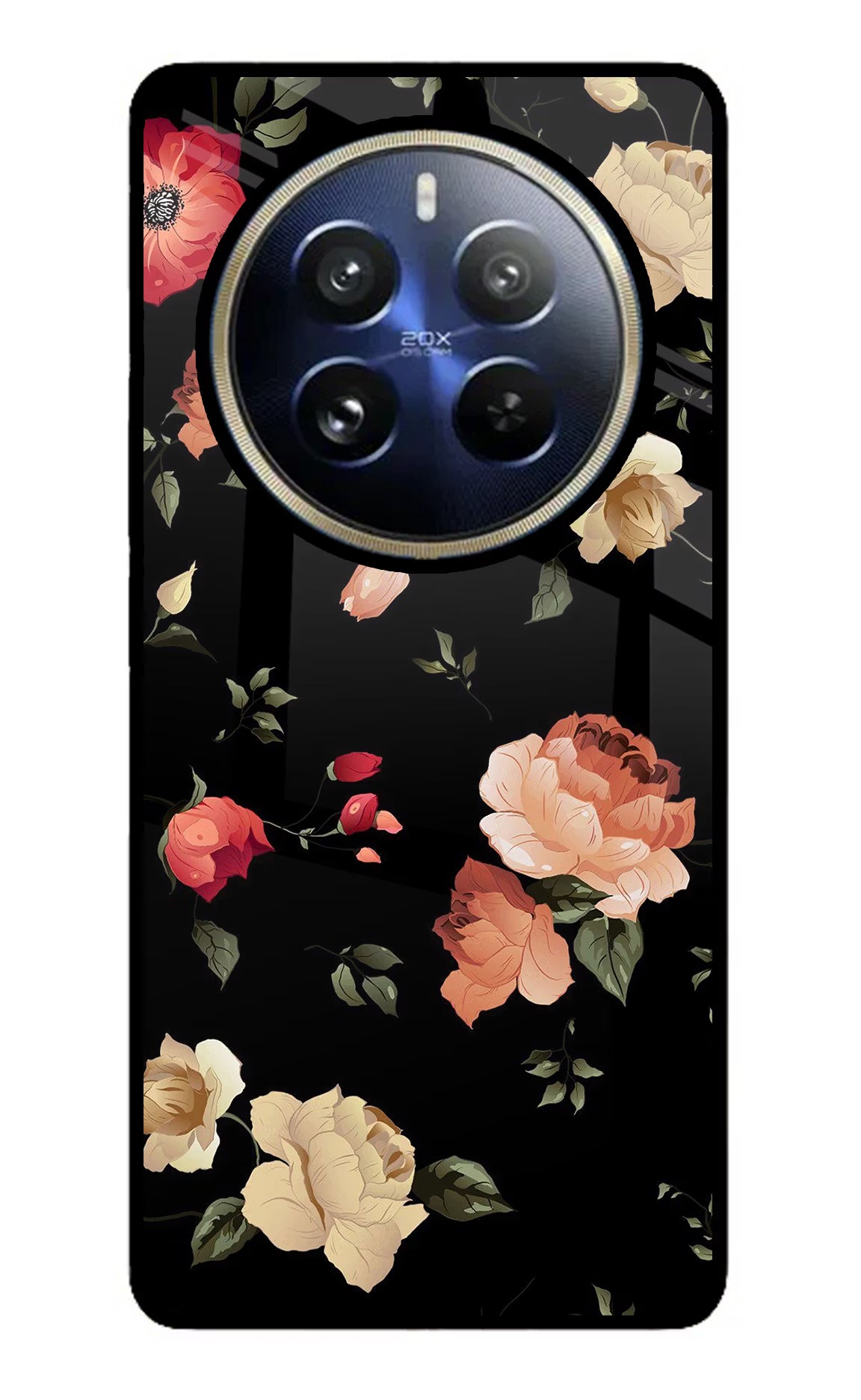 Flowers Realme 12 Pro 5G/12 Pro+ 5G Glass Case Back Cover by Casekaro