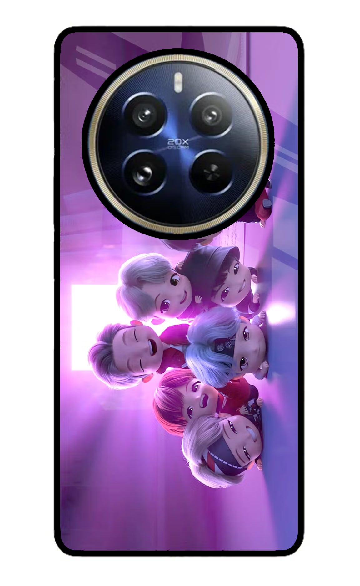 BTS Chibi Realme 12 Pro 5G/12 Pro+ 5G Glass Case Back Cover by Casekaro