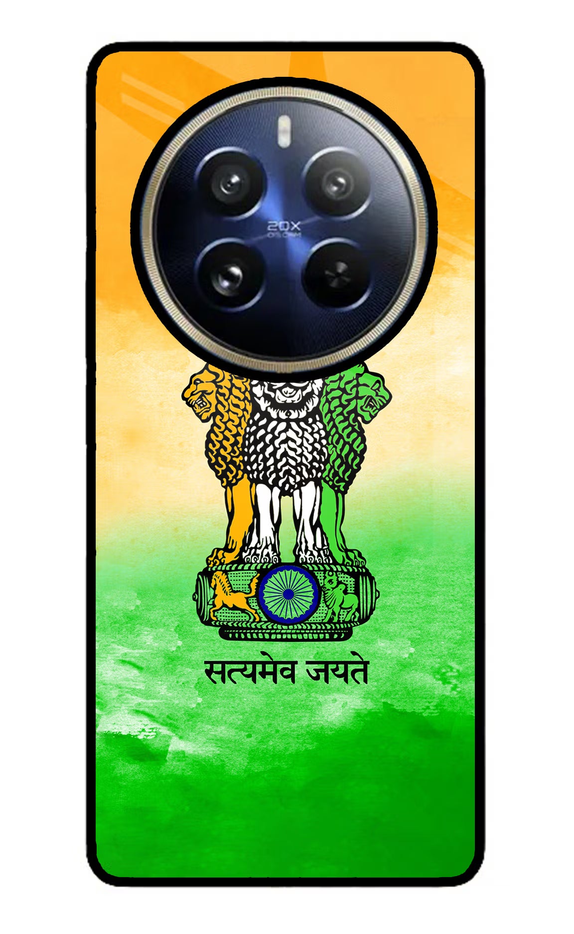 Satyamev Jayate Flag Realme 12 Pro 5G/12 Pro+ 5G Glass Case Back Cover by Casekaro