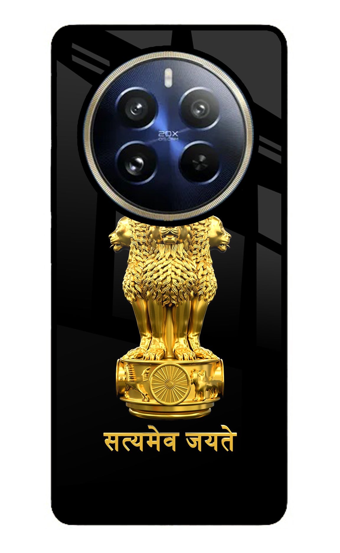 Satyamev Jayate Golden Realme 12 Pro 5G/12 Pro+ 5G Glass Case