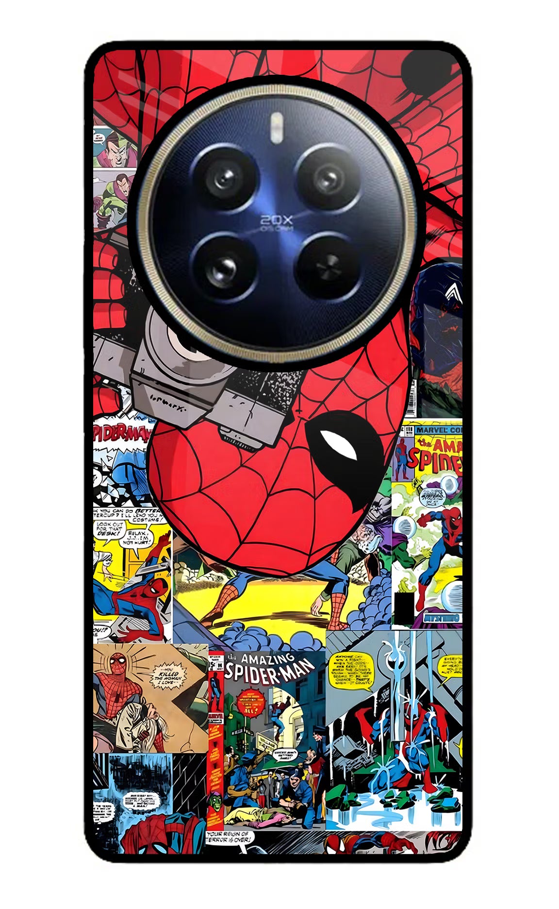 Spider Man Realme 12 Pro 5G/12 Pro+ 5G Glass Case Back Cover by Casekaro