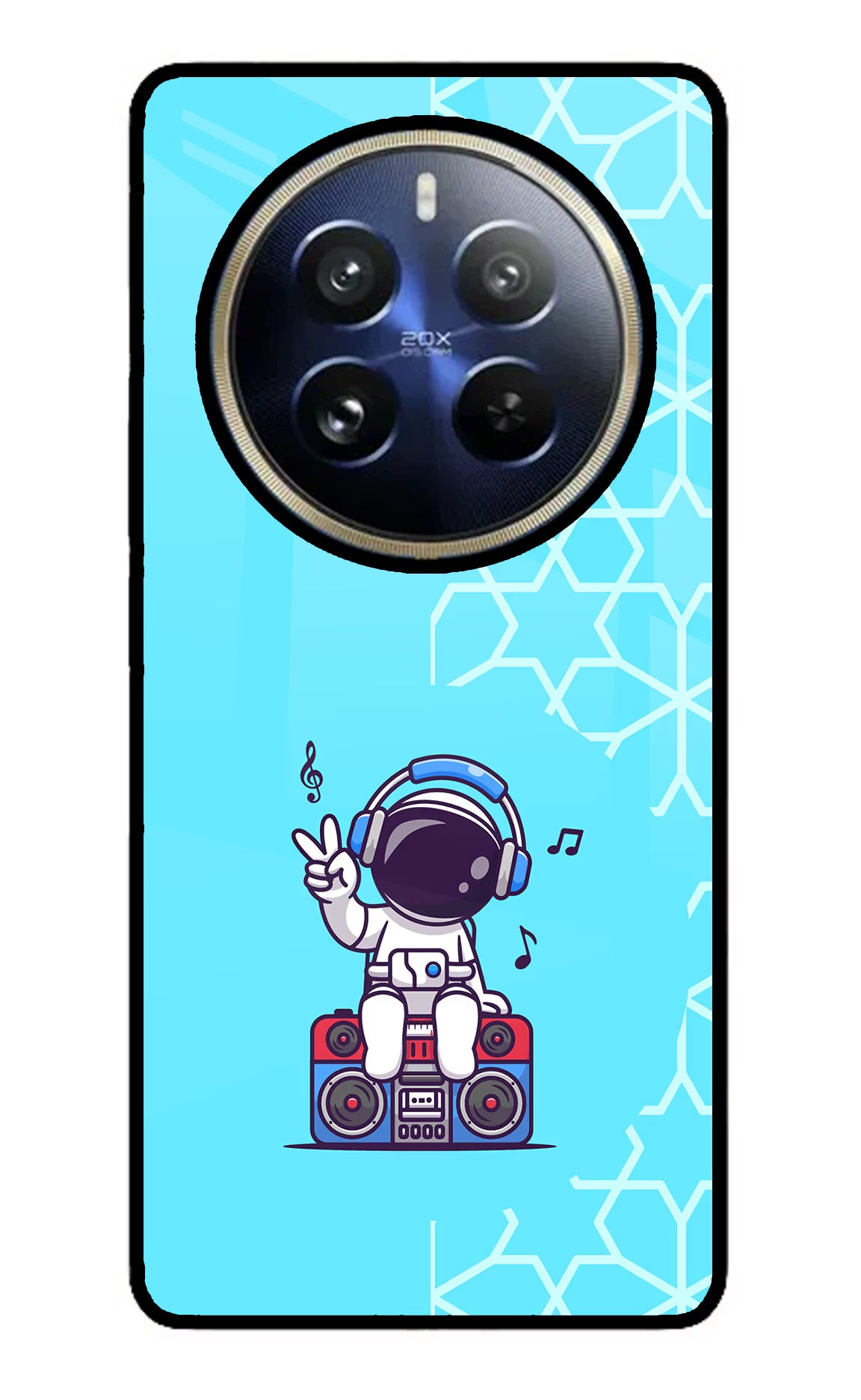 Cute Astronaut Chilling Realme 12 Pro 5G/12 Pro+ 5G Glass Case Back Cover by Casekaro