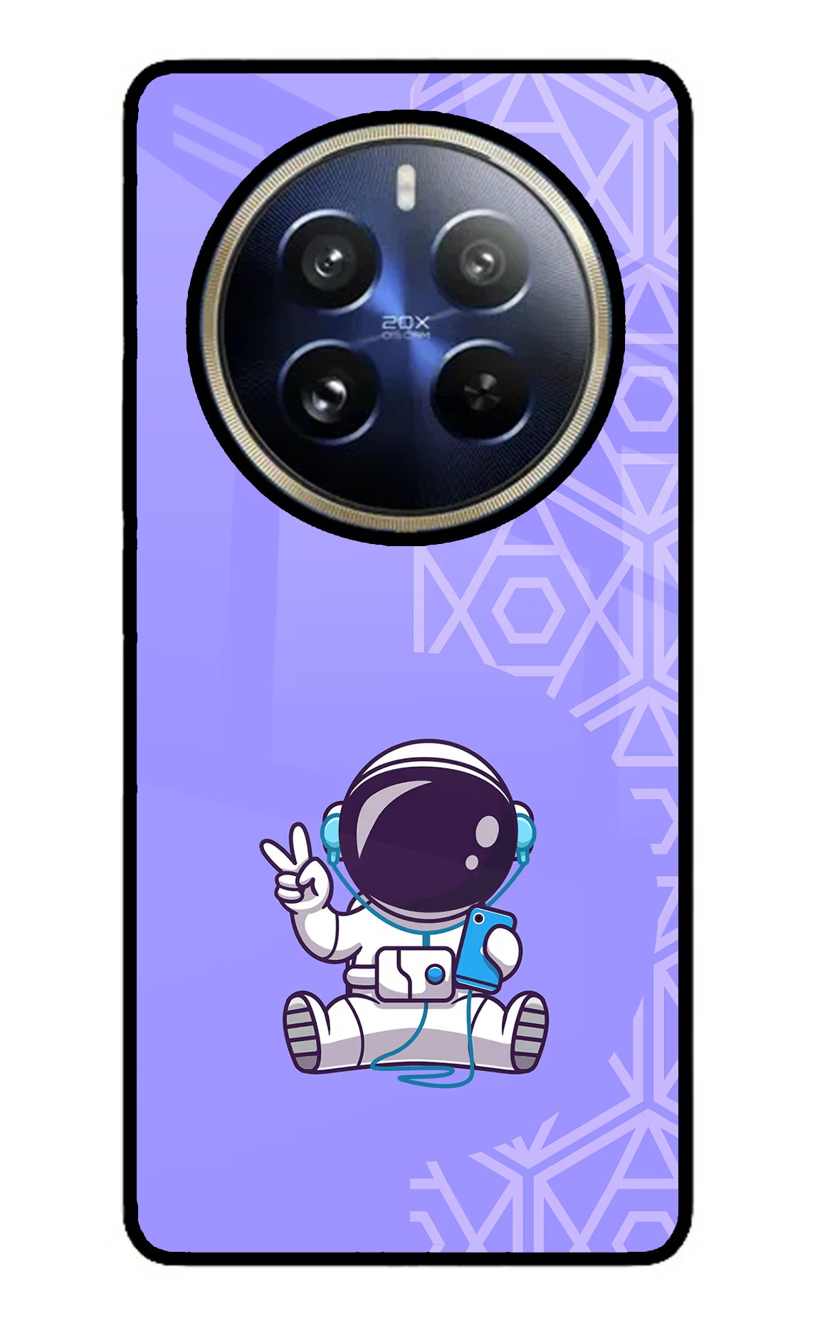 Cute Astronaut Chilling Realme 12 Pro 5G/12 Pro+ 5G Glass Case Back Cover by Casekaro