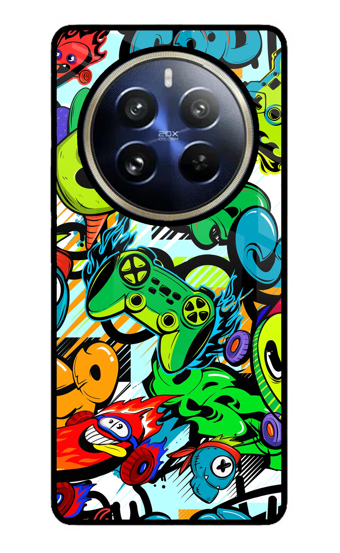 Game Doodle Realme 12 Pro 5G/12 Pro+ 5G Glass Case Back Cover by Casekaro