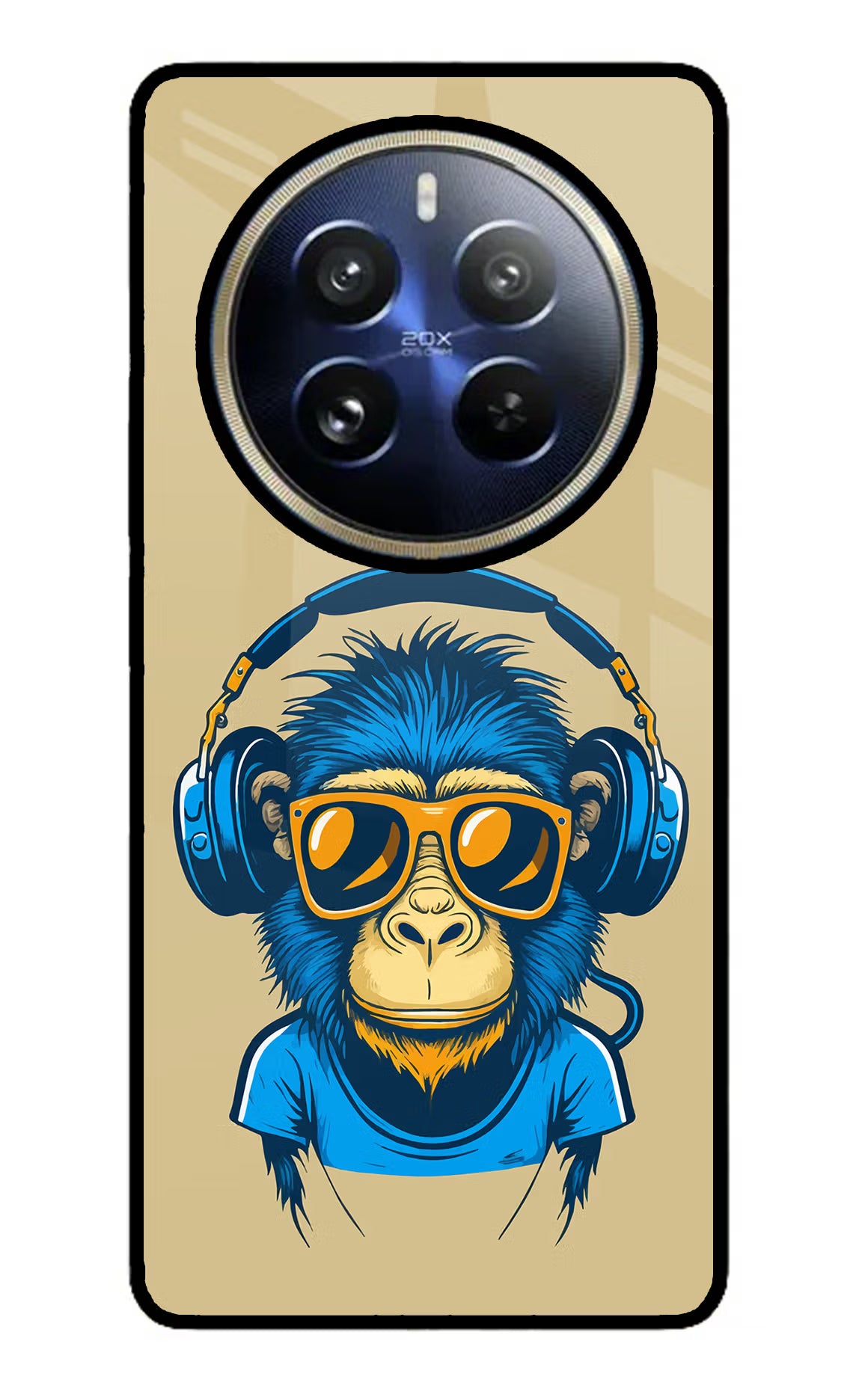 Monkey Headphone Realme 12 Pro 5G/12 Pro+ 5G Glass Case Back Cover by Casekaro