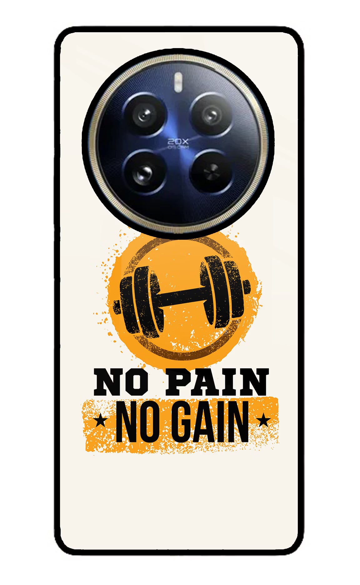 No Pain No Gain Realme 12 Pro 5G/12 Pro+ 5G Glass Case Back Cover by Casekaro