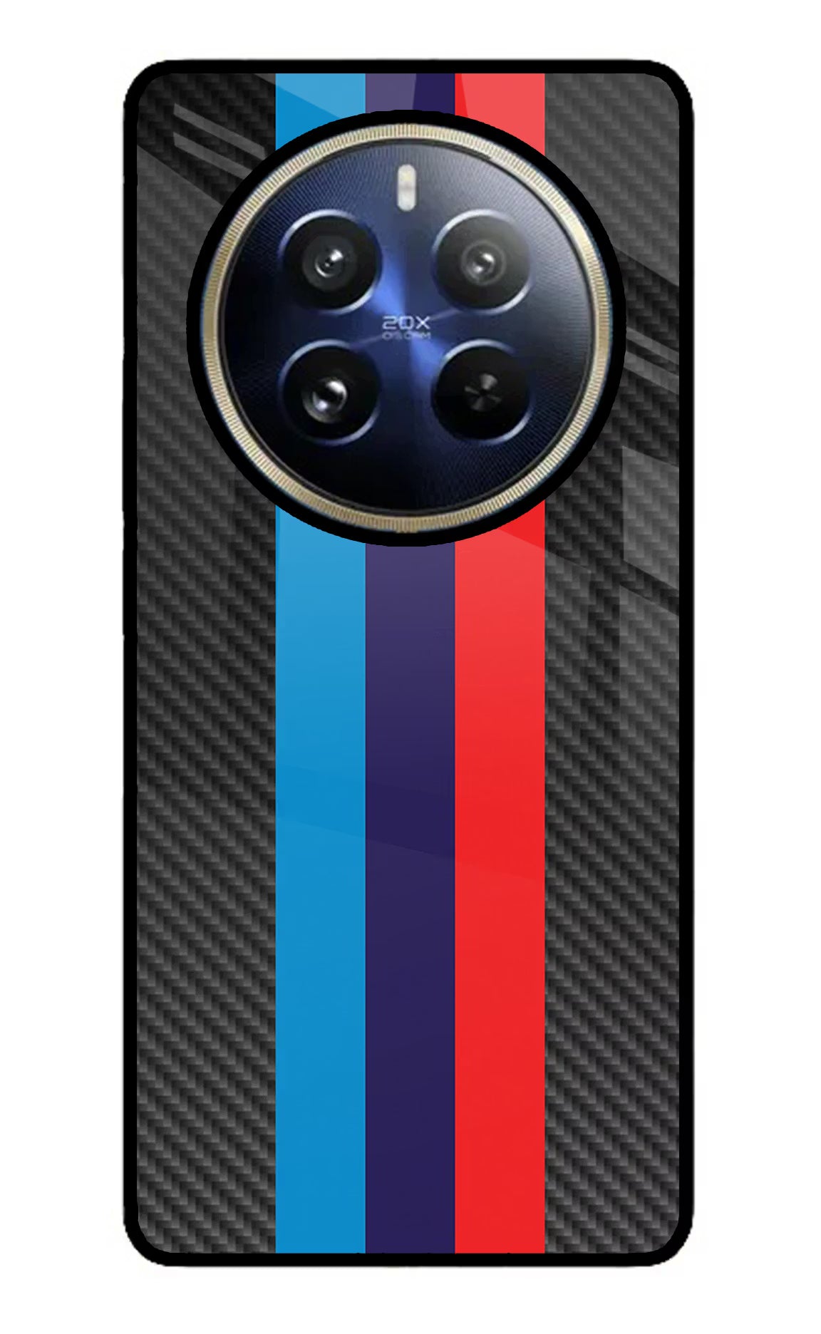 BMW Stripes Pattern Realme 12 Pro 5G/12 Pro+ 5G Glass Case Back Cover by Casekaro