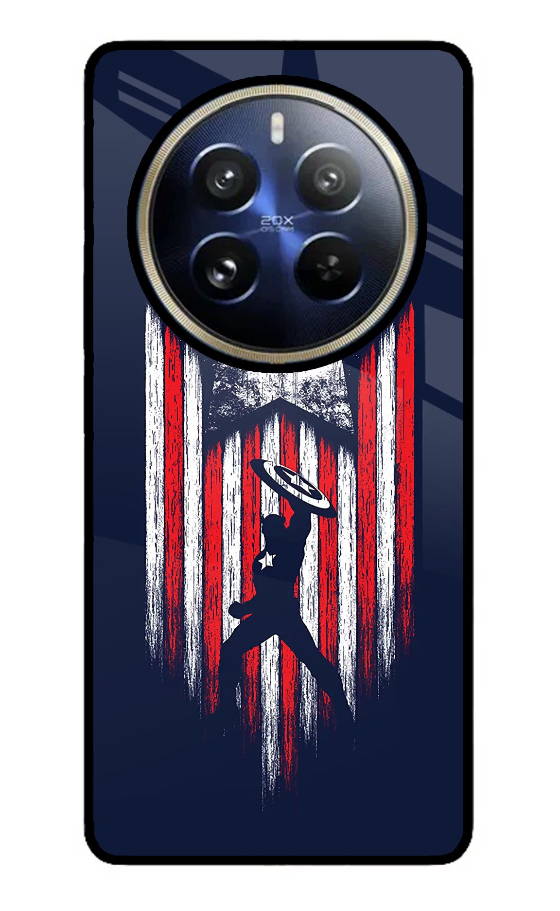 Captain America Marvel Art Realme 12 Pro 5G/12 Pro+ 5G Glass Case Back Cover by Casekaro