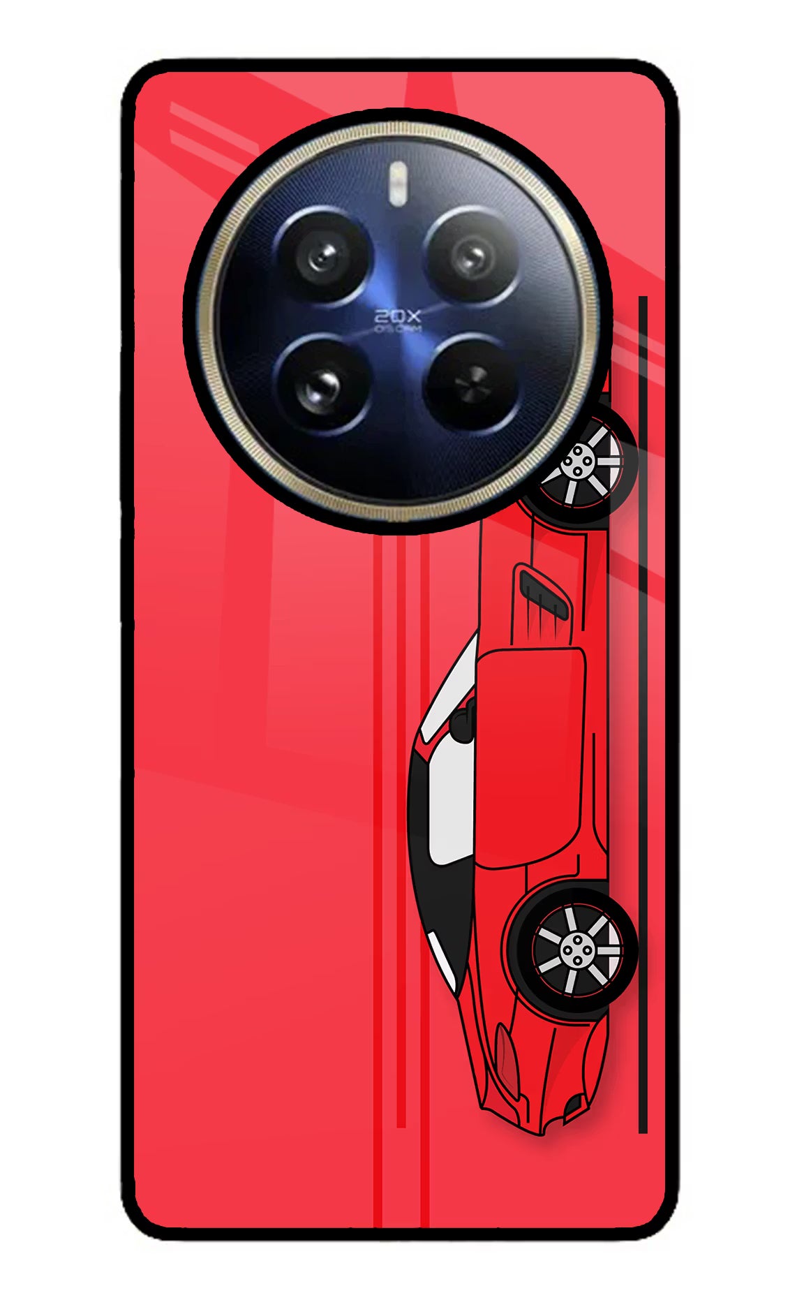 Red Velocity Realme 12 Pro 5G/12 Pro+ 5G Glass Case Back Cover by Casekaro