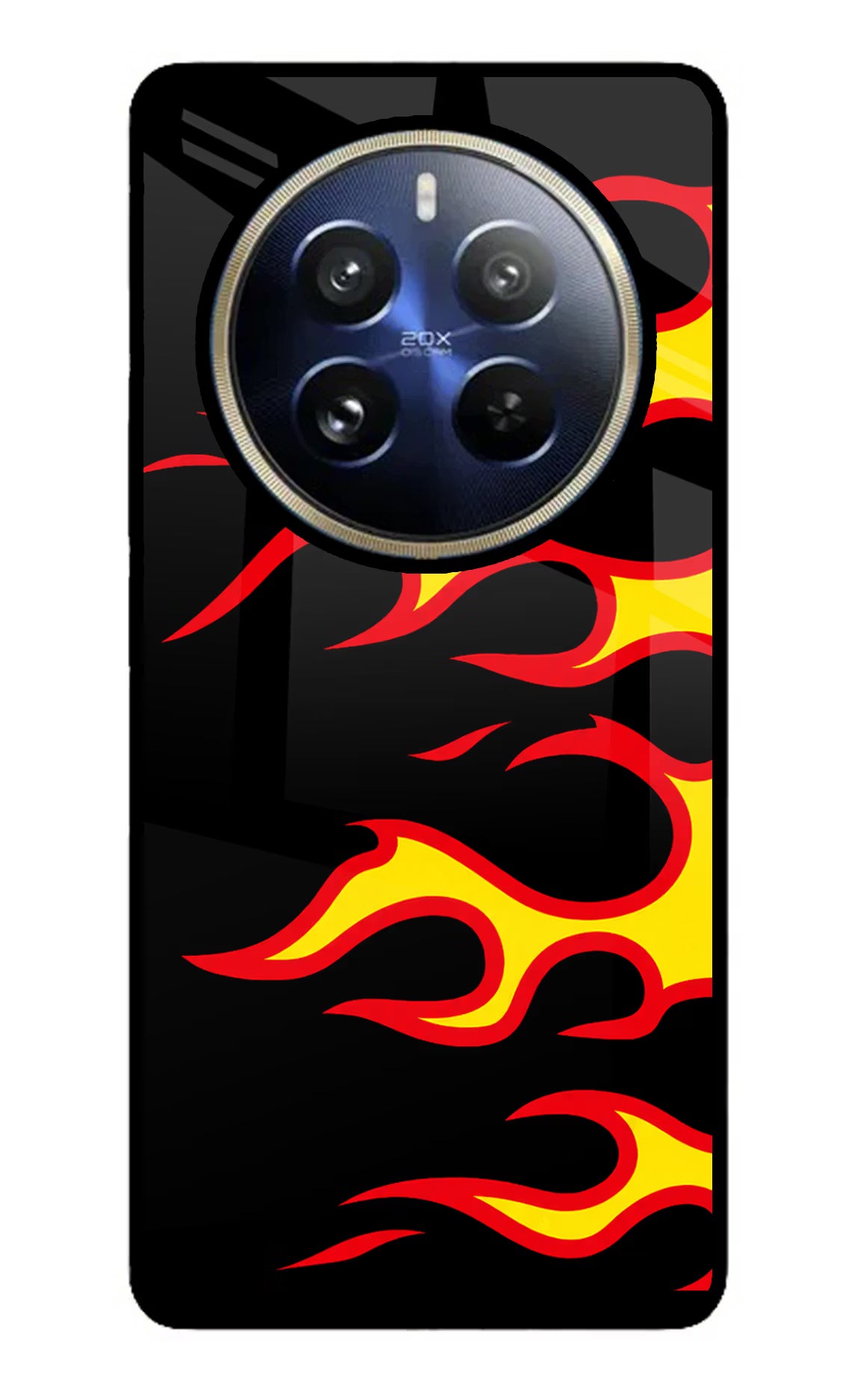 Side Sweep Flames Realme 12 Pro 5G/12 Pro+ 5G Glass Case Back Cover by Casekaro