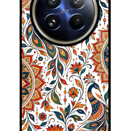 White Mayura Realme 12 Pro 5G/12 Pro+ 5G Glass Case