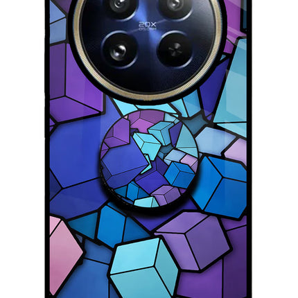 Cubic Abstract Realme 12 Pro 5G/12 Pro+ 5G Glass Case